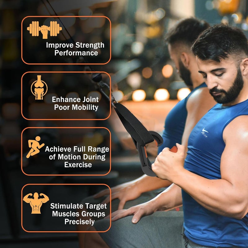 Folaps Pull Up Handles Neutral Grip: Portable Barbell Grip with 2 Detachable Straps for Cable Machine LAT Pull Down T-bar Row Deadlift Shrug - Image 5